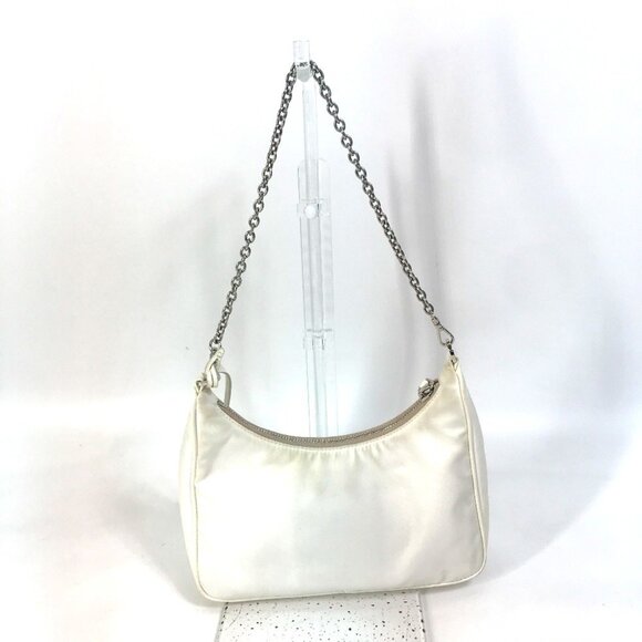 PRADA White Triangle Shoulder Bag - Picture 4 of 16